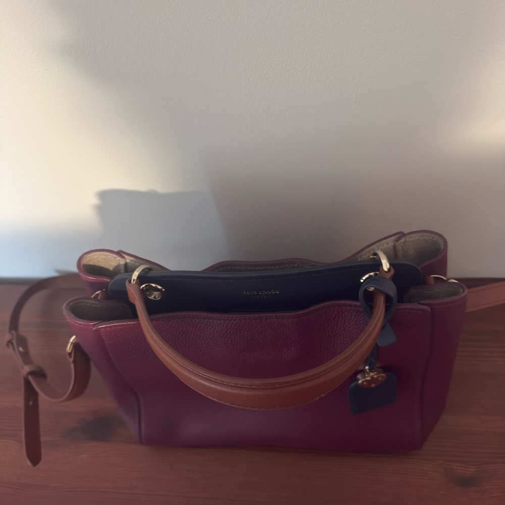 kate spade Plum Leather Satchel with Tan Handles - Picture 2 of 3